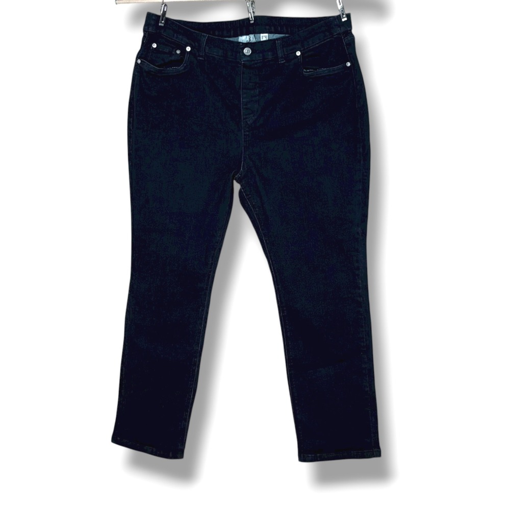 d&co‎ Denim + Company Womens Black Wash Stretch Straight Leg Jeans Size 22WP